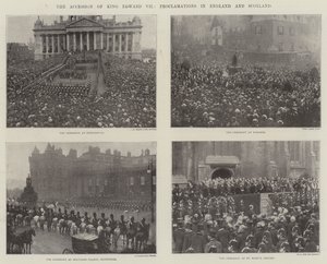 De troonsbestijging van koning Edward VII, proclamaties in Engeland en Schotland