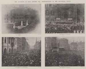 De troonsbestijging van koning Edward VII, proclamaties in de provinciale steden