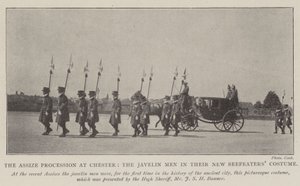 De Assize Processie in Chester, de Javelin Mannen in hun Nieuwe Beefeaters Kostuum door English Photographer
