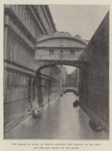 De Brug der Zuchten in Venetië, met de Bibliotheek links en de Oude Gevangenis rechts door English Photographer