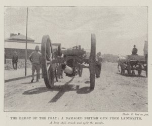 De last van de strijd, een beschadigd Brits kanon uit Ladysmith