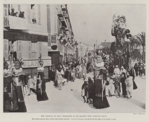 Het carnaval in Nice, processie van Zijne Majesteit Koning Carnaval XXVII