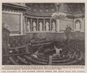 De kamer van de Franse Senaat waar het staatsproces werd geopend