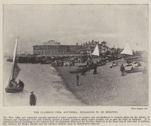 De Clarence Pier, Southsea, gebouwen die verwijderd moeten worden, 2 mei 1896 door English Photographer