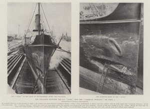 De Botsing tussen de SS Alma en de Cambrian Princess op 1 april door English Photographer