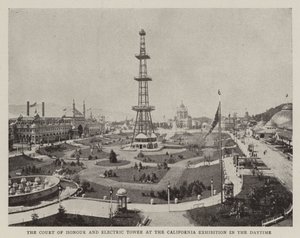 Het hof van eer en de elektrische toren bij de California tentoonstelling overdag