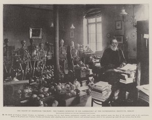 De dood van professor Virchow, de beroemde wetenschapper in zijn laboratorium in het Pathologisch Instituut, Berlijn door English Photographer
