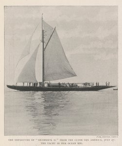 Het Vertrek van Shamrock II van de Clyde naar Amerika, 27 Juli, de Jacht in haar Oceaanuitrusting door English Photographer