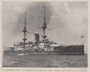 De Rampzalige Ontploffing van het Marinekanon op 14 april, HMS Mars, de Plaats van het Ongeluk door English Photographer