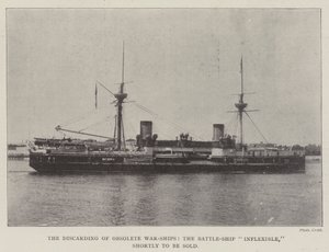Het afdanken van verouderde oorlogsschepen, het slagschip Inflexible, binnenkort te koop door English Photographer