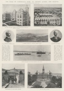 De tour van de hertog van Cornwall, St Vincent, Quebec en Halifax