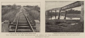 De gevolgen van de aardbeving in India op de Eastern Bengal State Railway door English Photographer