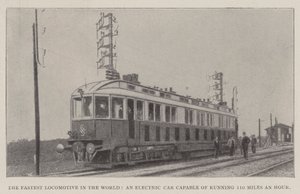 De snelste locomotief ter wereld, een elektrische wagen die 110 mijl per uur kan rijden