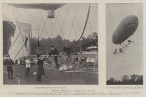 De eerste reis boven Londen in een luchtschip door English Photographer