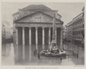De overstromingen in Rome, het Pantheon tijdens de overstroming
