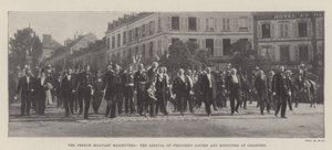 De Franse militaire manoeuvres, de aankomst van president Loubet en ministers in Chartres door English Photographer