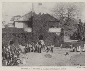De begrafenis van de hertog van Beaufort in de kerk van Badminton door English Photographer