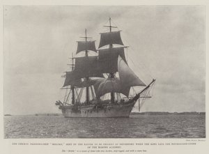 Het Duitse opleidingsschip Moltke, gestuurd door de keizer om aanwezig te zijn in Devonport wanneer de koning de eerste steen legt van de Marine Academie door English Photographer