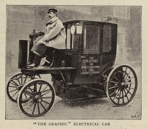 De grafische elektrische taxi