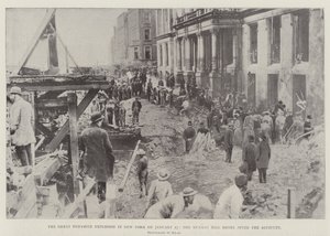 De grote dynamietexplosie in New York op 27 januari, het Murray Hill Hotel na het ongeluk door English Photographer