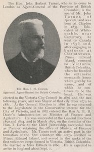 De Eerwaarde J H Turner, Benoemd tot Agent-Generaal voor Brits-Columbia door English Photographer