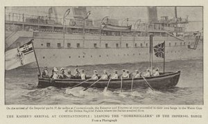 De aankomst van de keizer in Constantinopel, het verlaten van de Hohenzollern in de keizerlijke sloep door English Photographer