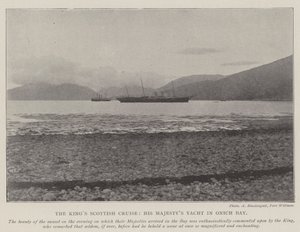 De Schotse cruise van de koning, het jacht van Zijne Majesteit in Onich Bay door English Photographer