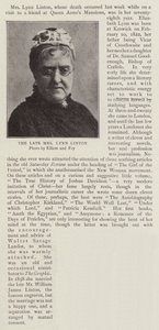 De overleden Mrs Lynn Linton door English Photographer