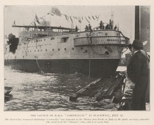 De Lancering van HMS Cornwallis in Blackwall, 17 Juli door English Photographer