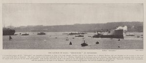 De Lancering van HMS Encounter in Devonport door English Photographer
