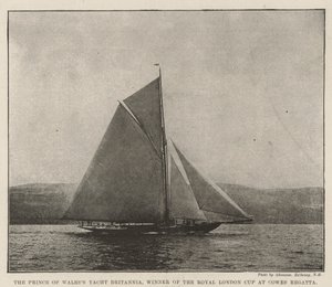 Het Jacht van de Prins van Wales, Britannia, Winnaar van de Royal London Cup bij Cowes Regatta door English Photographer
