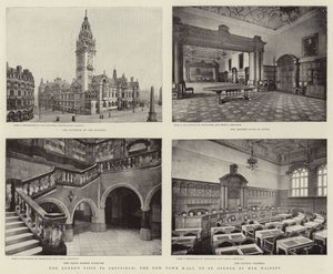 Het Bezoek van de Koningin aan Sheffield, het Nieuwe Stadhuis dat door Hare Majesteit zal worden Geopend door English Photographer