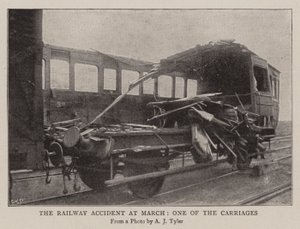 Het treinongeluk in March, een van de rijtuigen