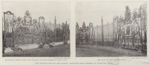 De Heroprichting van de Beroemde Smeedijzeren Schermen in Hampton Court door English Photographer