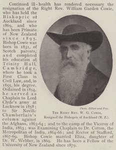 De Zeer Eerwaarde W G Cowie, heeft het Bisschopsambt van Auckland (Nieuw-Zeeland) neergelegd door English Photographer