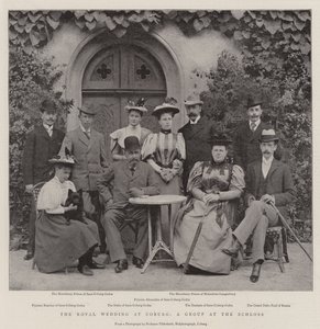 Het koninklijk huwelijk in Coburg, een groep bij het Schloss door English Photographer