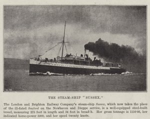 Het stoomschip Sussex door English Photographer