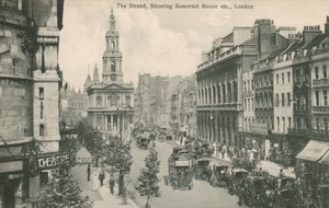 De Strand, met Somerset House en St Clement Danes, Londen door English Photographer