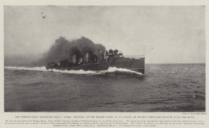 De Torpedobootvernietiger HMS Viper, rennend met de recordsnelheid van 35,5 knopen, of bijna veertig-en-een mijl per uur door English Photographer
