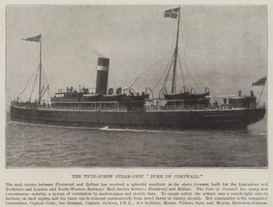De tweeschroef-stoomschip Duke of Cornwall door English Photographer