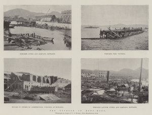 De tyfoon in Hongkong