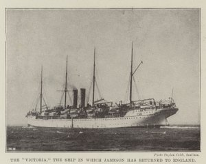 De Victoria, het schip waarmee Jameson naar Engeland is teruggekeerd door English Photographer