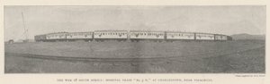 De oorlog in Zuid-Afrika, hospitaaltrein nr. 3 H, in Charlestown, nabij Volksrust door English Photographer