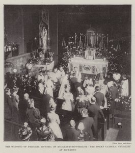 Het huwelijk van prinses Victoria van Mecklenburg-Strelitz, de rooms-katholieke ceremonie in Richmond door English Photographer