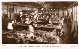 De timmerwerkplaats van St Pauls School door English Photographer