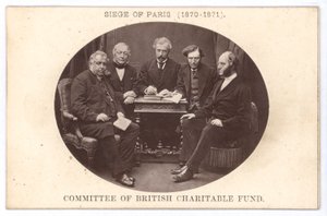 Het comité van het Britse Charitatieve Fonds, hulp aan de armen tijdens het Beleg van Parijs (1870-1871) door English Photographer