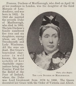 De overleden Hertogin van Marlborough door English Photographer