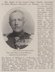 De wijlen hertog van Saksen-Weimar, beschermheer van kunst en letteren door English Photographer