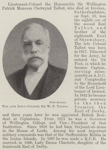 De overleden luitenant-kolonel Sir W P Talbot door English Photographer