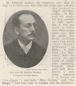 De overleden M Edmond Audran, Componist van Operette door English Photographer